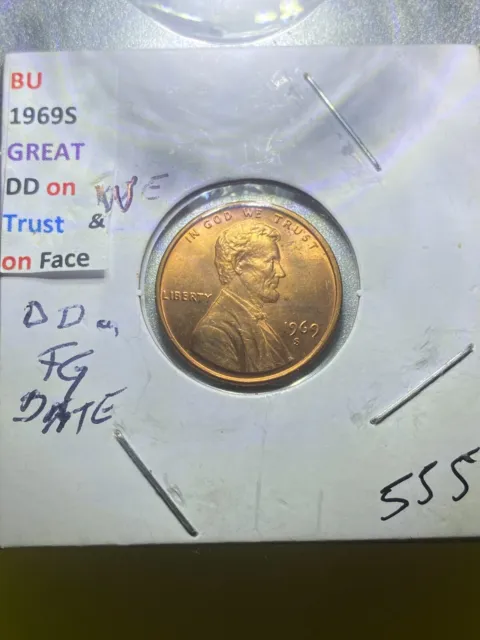 1969-S Lincoln Cent With GREAT Errors, these coins are in a BU condition #555