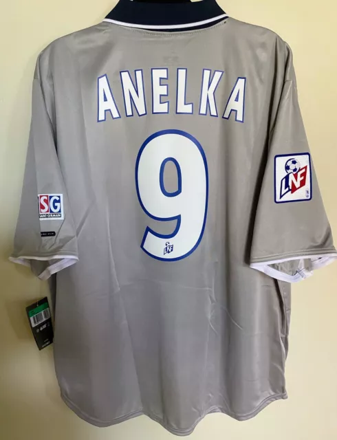 PSG Maillot Anelka 2000 2001 Home Replica Made in Italy Vintage Opel Paris  Ligue 1 Football Homme - Gabba Vintage