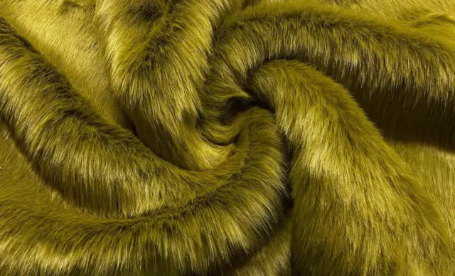 Super Luxury Faux Fur Fabric Material - SUPERIOR MOSS