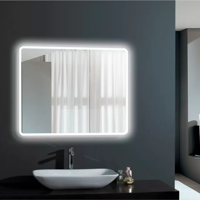 Specchio bagno rettangolare LED retroilluminato e accensione touch tattile -AGAT 2