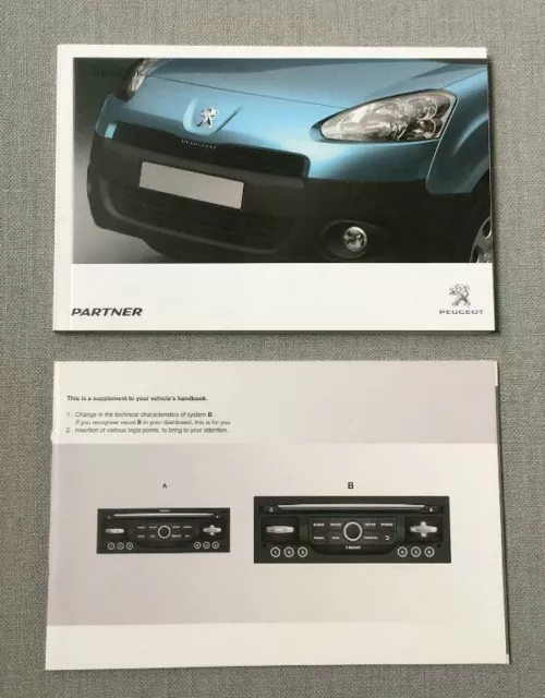 Peugeot Partner Owners Manual Handbook 2012-2015 Navi Radio Audio Book