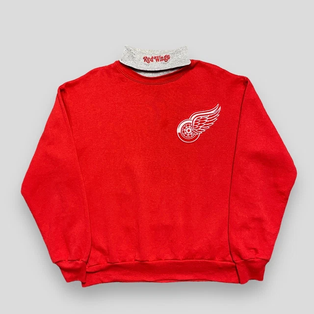 Majestic Detroit Redwings Felpa Ricamata, Made in USA, Taglia Small