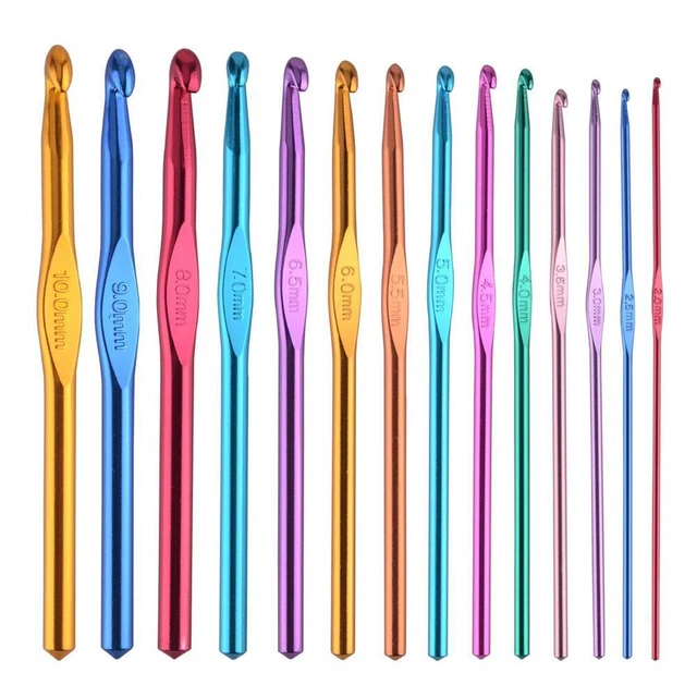 Juego de 14 piezas de ganchos de ganchillo de aluminio agujas de coser suéter herramientas de tejido