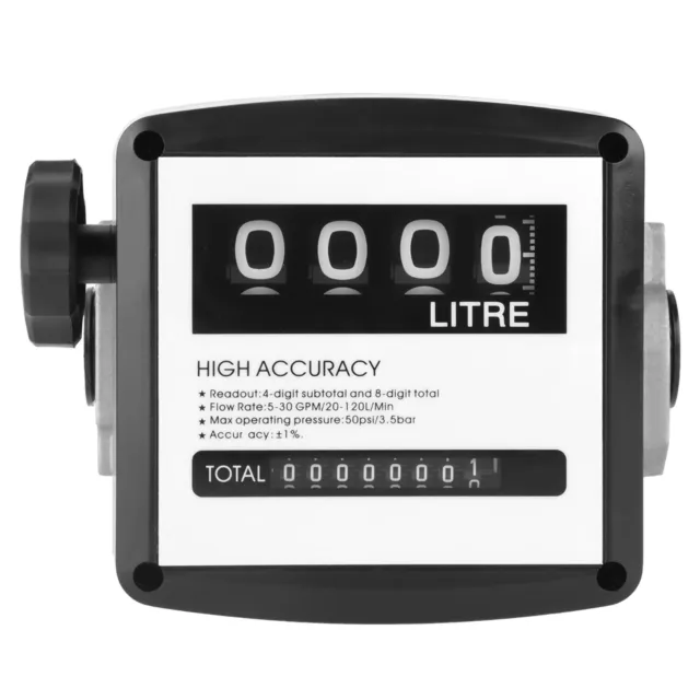 1% High Accuracy 4 Digital Diesel Gas Fuel Oil Meter Counter Gauge