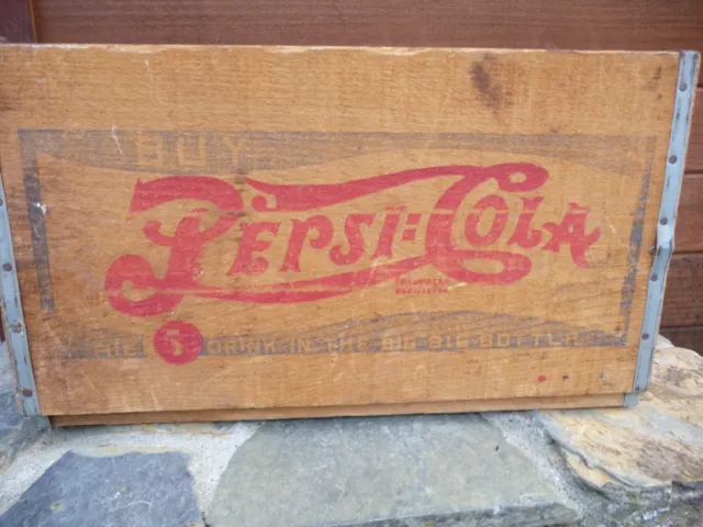 Vintage Pepsi Cola  Double Dot Wooden Crate