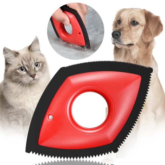 T# Mini Pet Hair Remover - Dog Cat Fur Removal Brush Car Hair Detailer (Red)