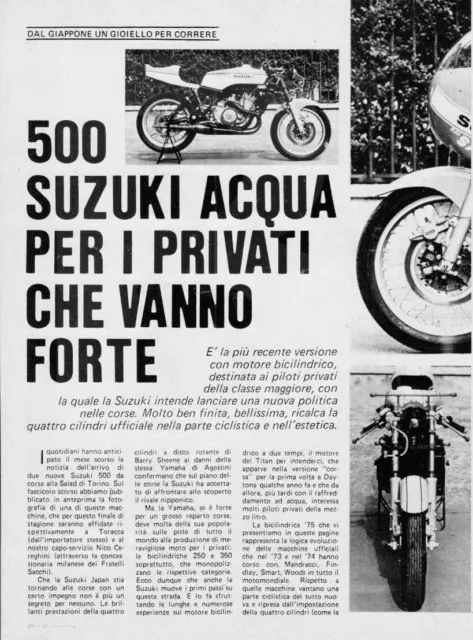 advertising Pubblicità-NEWS MOTO SUZUKI 500 GP ACQUA 1974-MOTOSPORT EPOCA MOTOGP