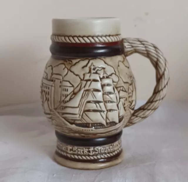 Avon Small Beer Stein/Mug with Galleons Sailing Ships  1982 Made in Brazil.