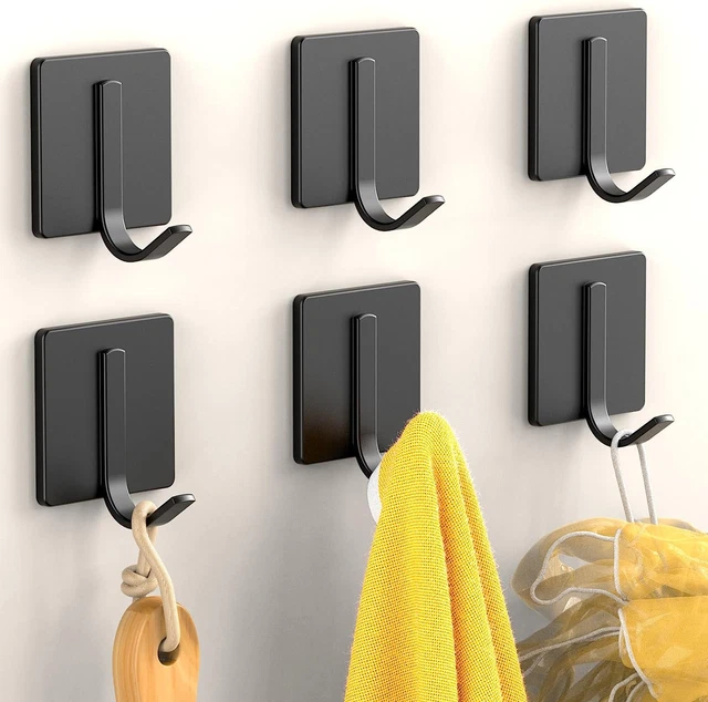 6 Pack Towel Hooks Coat Hook Wall Iron Hanger Cast Hat Key Rack Robe Rustic Door