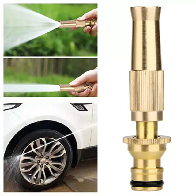 Messing Garten Spray Düse Hochdruck Wasser Pistole Schlauch Rohr Rasen Auto # Au