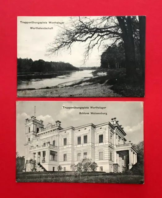 2 x AK Truppenübungsplatz WARTHELAGER um 1914 Schloss Weissenburg  ( 51368