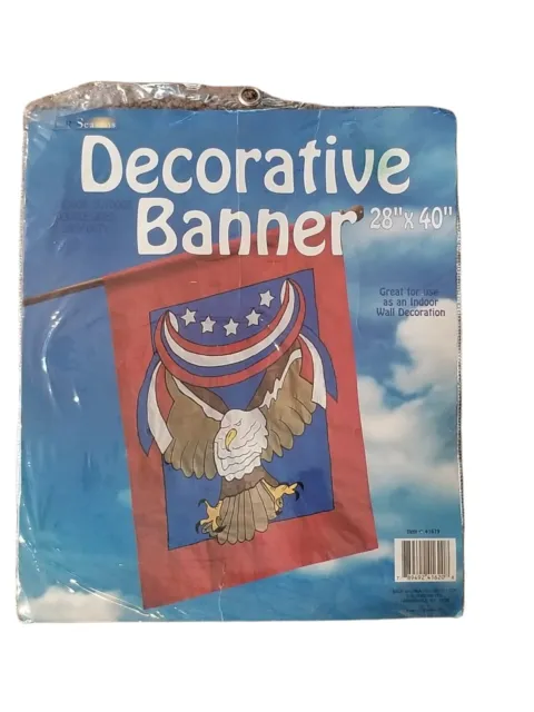 House Banner Flag Eagle Patriotic Garden  28" x 40" Double Sided New