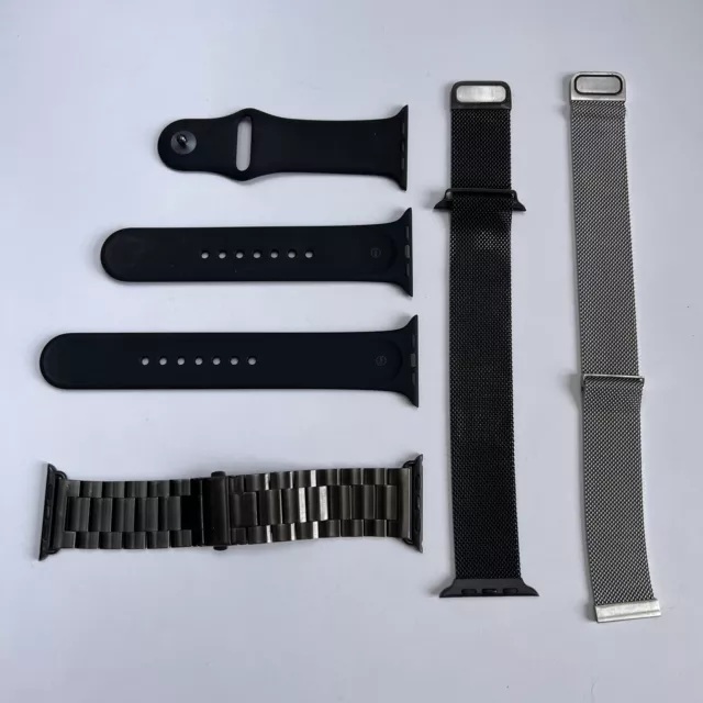 Lot of 4 Apple Watch Bands, OEM Sport band, Metal Bands