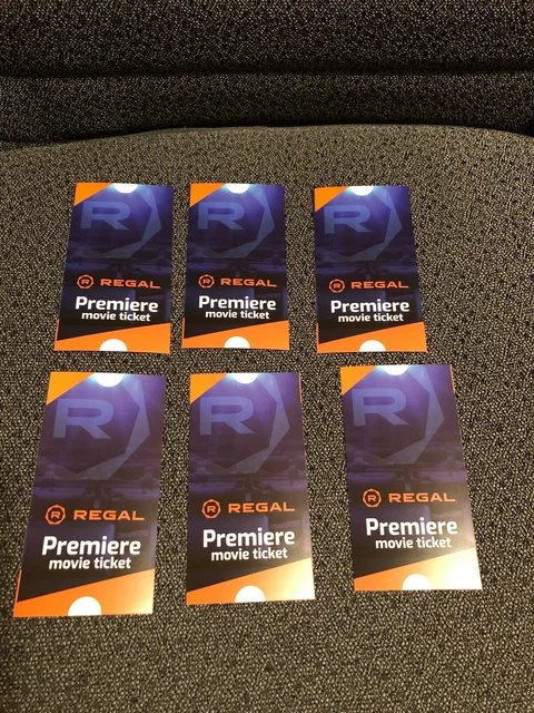Regal Movie Tickets (Lot of 6)