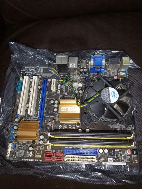 ASUS P5QPL VM Epu Motherboard With Xms 2 Memory & Intel Cpu Tested £30. ...