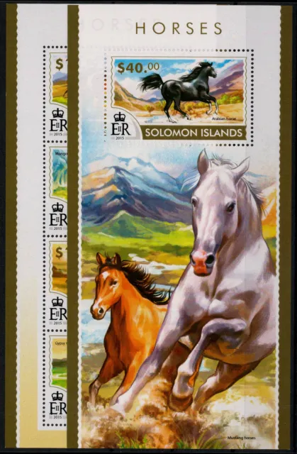 Salomoninseln; Pferde 2015 kpl. **  (31,-)