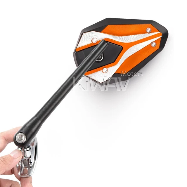 Rétroviseurs ViperII orange adaptateur chromé moto sportbike montage fairing ε