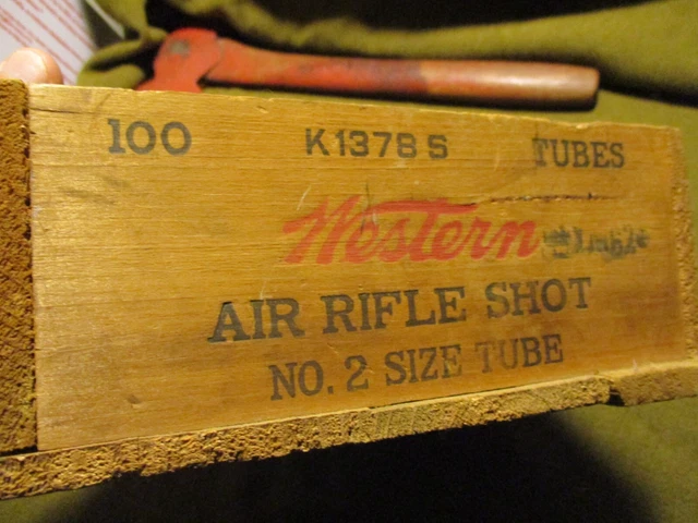 vintage wood Ammo Box Crate, WESTERN Air Rifle Shot