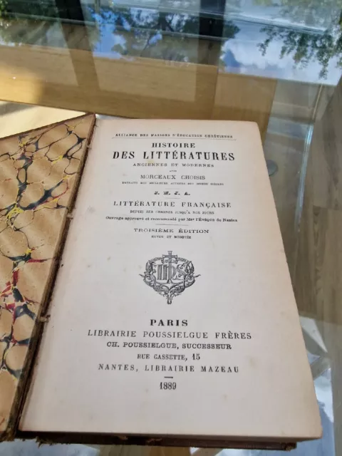 Histoire Des Litteratures Anciennes Et Moderne 1889