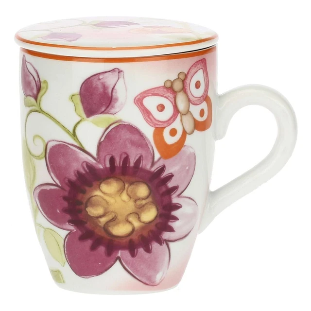 Mug Thun Fiori e Fantasia con coperchio