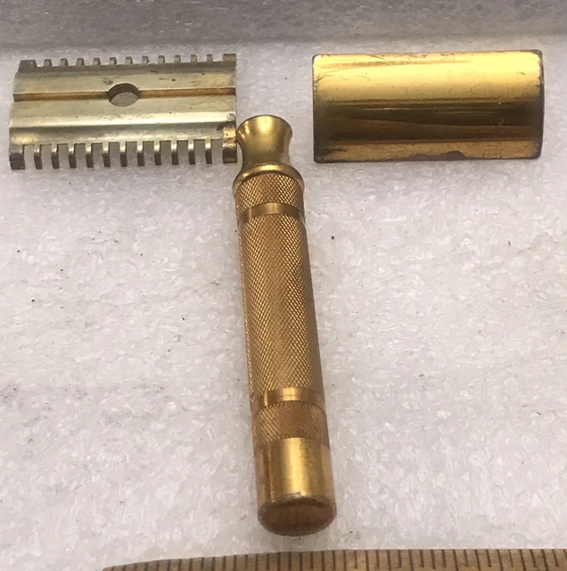 Vintage 1930S Gillette Goldtone Open Comb Reissue #17567 Safety Razor Lot 1291 10