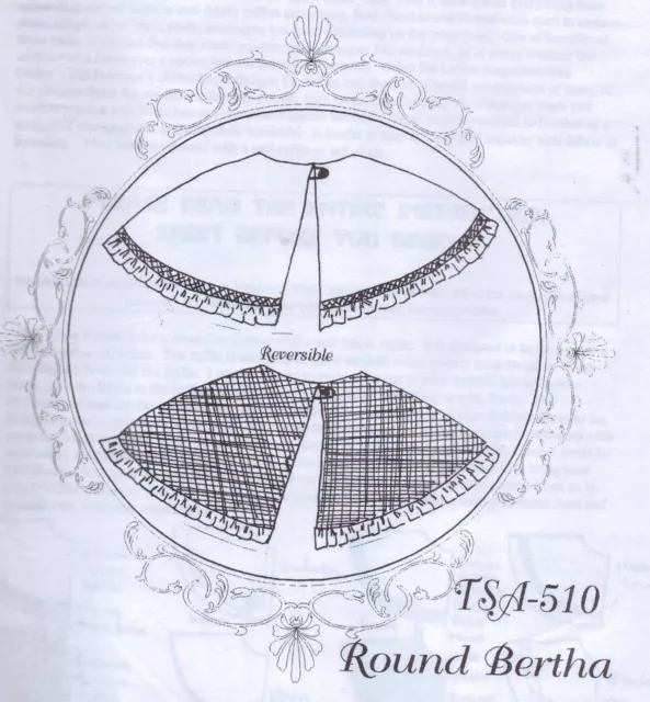 Civil War Style ROUND BERTHA Simple Short Cape Pattern Timeless Stitches TSA-510 3