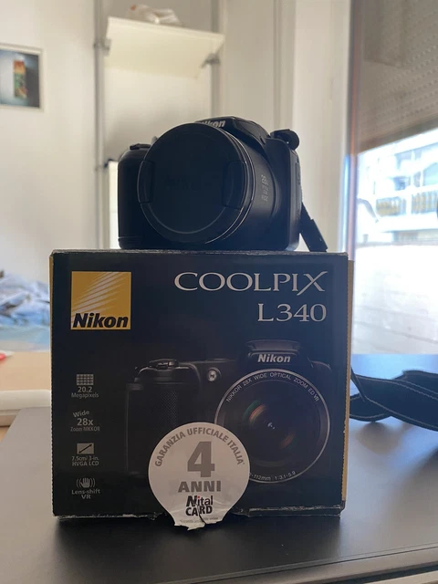 nikon coolpix l340 nero nuova mai usata 20.2 megapixel 28x optical zoom 