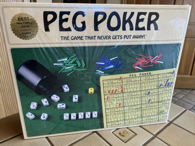 PEG POKER DICE GAME No. 0010 WHEELER GAMES 1993 NEW FACTORY SEALED