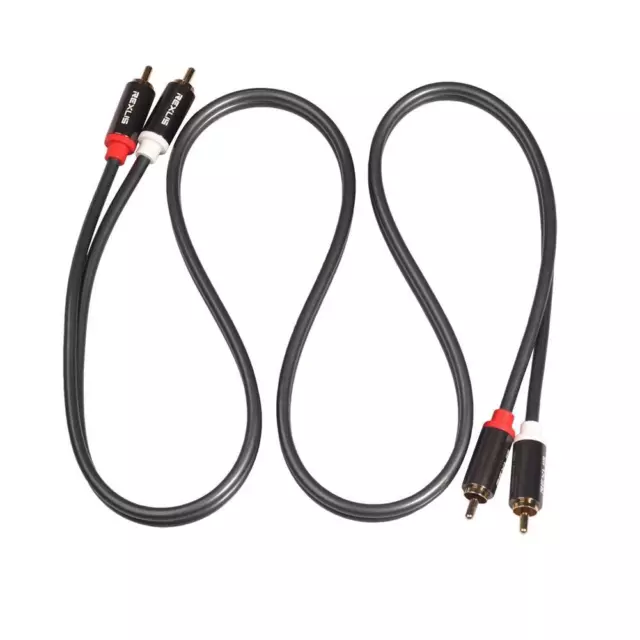2RCA to 2 RCA Male to Male Gold-Plated Audio Cable for Home DVD TV (1 m)