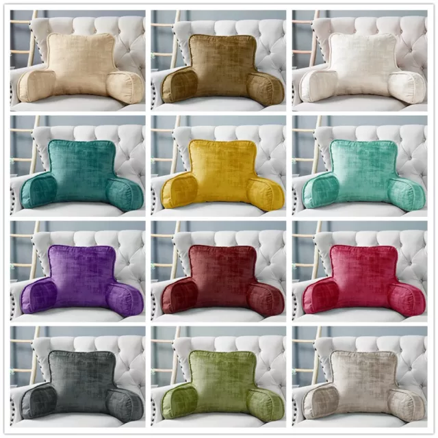 Multi Velvet Backrest Pillow Bed Cushion Support Reading Back Rest Arms Chair