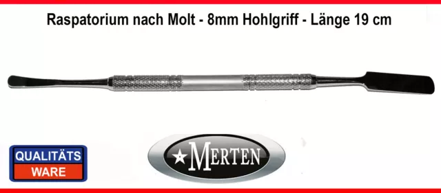 Raspatorium  Molt 8 mm Hohlgriff  -  Periosteal -  Länge 19 cm