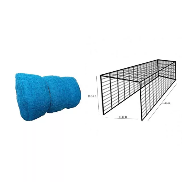 Cricket Net With Roof 100 x 10 Ft 1 mm Cricket net with Blue Color Pack Of 1