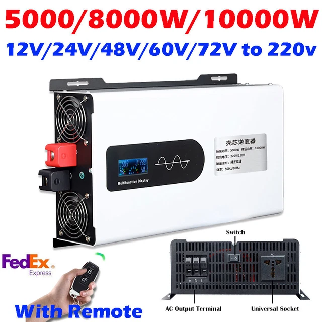 POWER PURE SINE Wave Solar Inverter 12V 24V 48V 60V to 220V 5000W 8000W ...