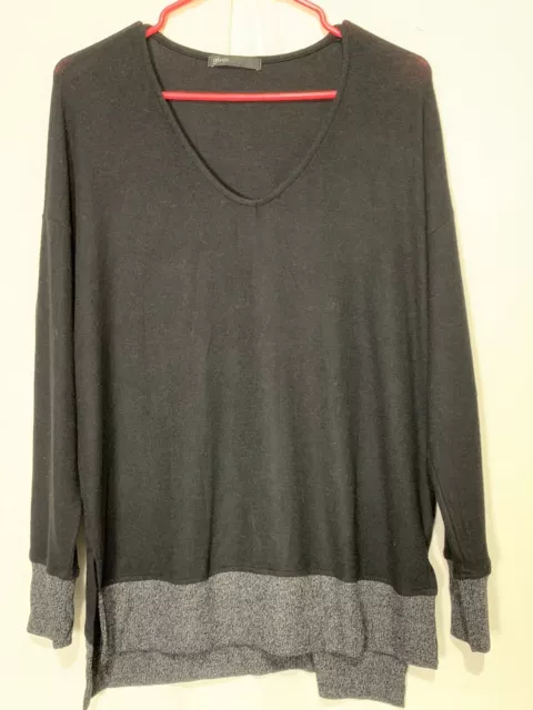 Womens Gibson Black Cozy Fleece Tunic Top New Sz Small Long Sleeve 6243