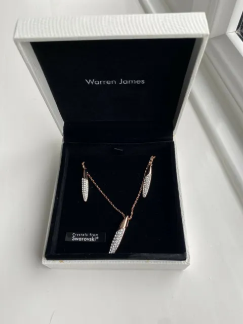 Warren James Set Earrings and necklace rose
