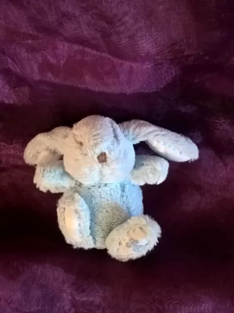 Doudou peluche Augustin  lapin bleu 12 cm Tartine et chocolat