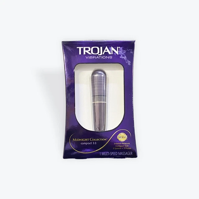 mushroom wand vibrator TROJAN VIBRATIONS MIDNIGHT Collection compact 3.3 multi-speed massager 3  speeds $15.00