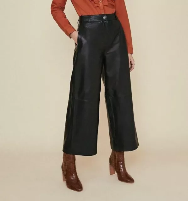 Black Pant Slim Handmade Pant Women Leather Stylish Formal Festive Real Lambskin