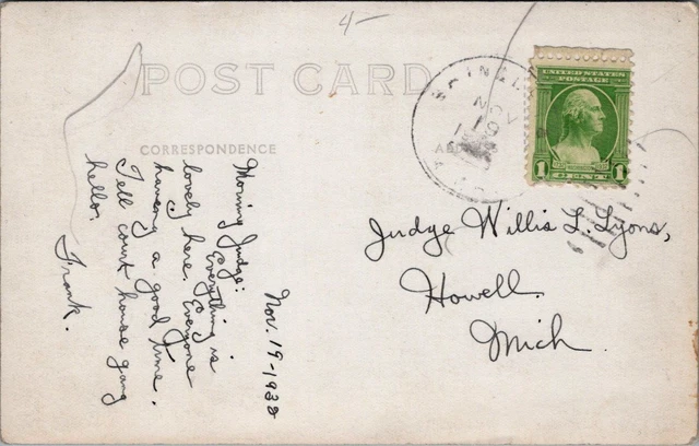 1932, Miner's Falls North of SHINGLETON, Michigan Real Photo Postcard 2