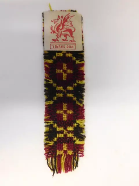 Vintage Bookmark, Welsh Dragon, Traditional Blanket Material. Wales.