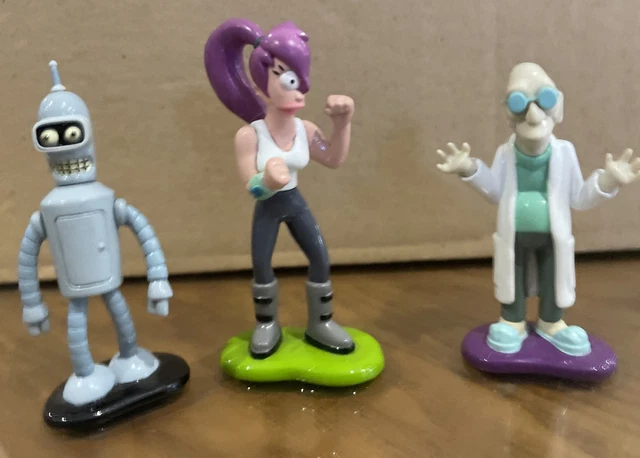 Figurines Futurama Rocket USA – Hubert Farnsworth Et Leela – Métal Die-cast – Neuves