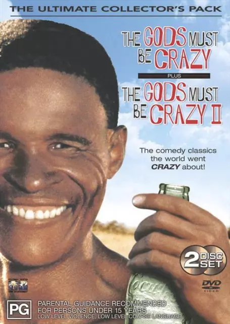 GODS MUST BE CRAZY 1 & 2 - 2 DISC SET - very good condition dvd region 4  t313