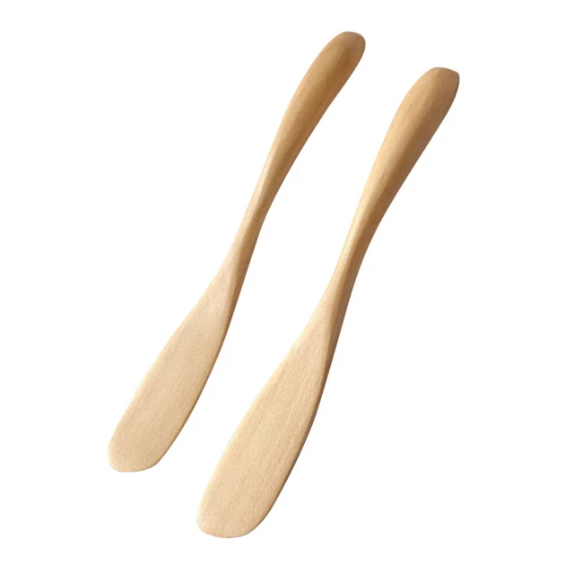 2 PCS Sahnemesser Buttermesser Aus Holz Backschaber Butterstreicher Spatel