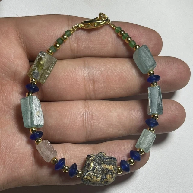 A2103 Afghan Antique old ancient Roman glass beads Beautiful Bracelet