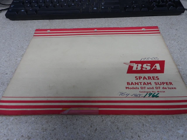 OEM BSA SPARES Bantam Super Models D7 and D7 Deluxe 1966 00-5124 £36.17 ...