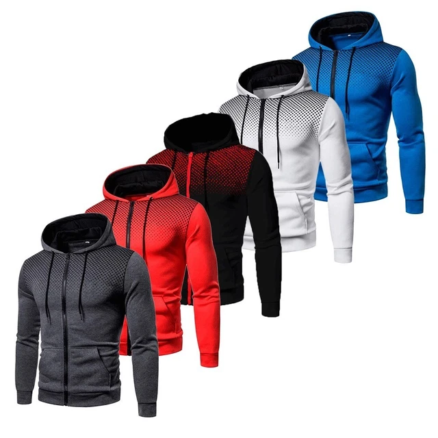 Da Uomo Sport Giacca Caldo Pullover Manica Lunga Felpa con Cappuccio Tuta M ~
