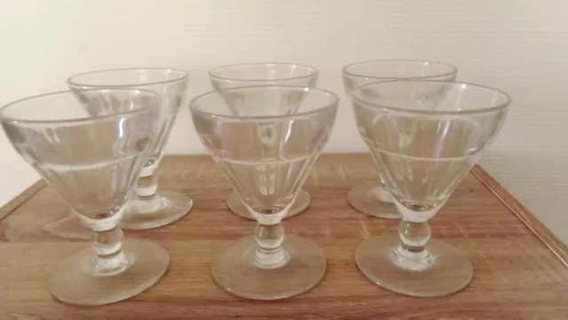 Ancien Lot De 6 Verres Coupe Coupette A Champagne Forme Conique Année 30