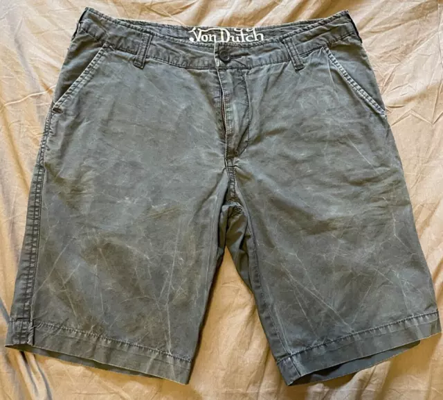 Pantalone corto uomo - Von Dutch - Taglia 32 - Grigio-Verde