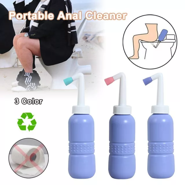 Portable Hand-held Bidet Bottle Spray Nozzle for Outdoor Travel Anal Cleaning HQ