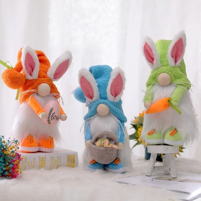 decoración Conejo Gnome Muñeca Pascua Peluche Sin Cara Enano Muñeca